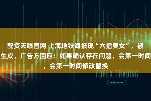 配资天眼官网 上海地铁海报现“六指美女”，被质疑用AI生成，广告方回应：如果确认存在问题，会第一时间修改替换