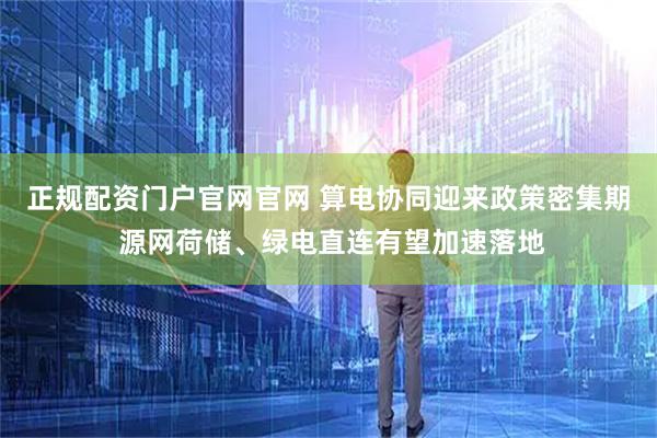 正规配资门户官网官网 算电协同迎来政策密集期 源网荷储、绿电直连有望加速落地